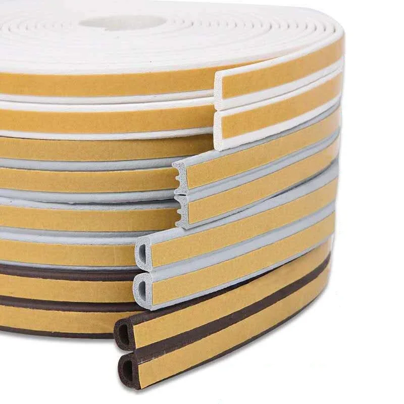 5 m/10 m Weerstrippen Deur Afdichting Strip Diep zelfklevende Draft Stopper Tape Raam Isolatie geluid Rubber Afdichting Strip - afbeelding 2