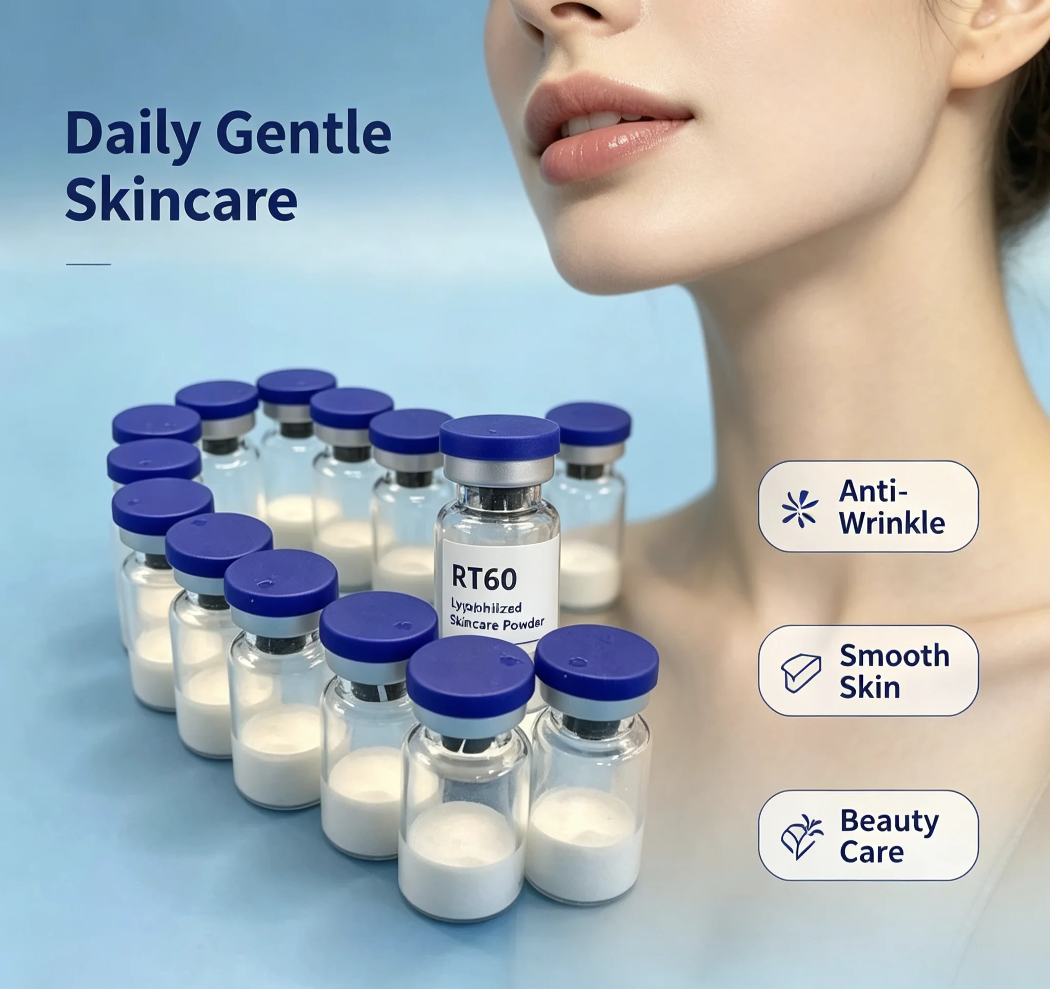 High-purity RT series freeze-dried powder set, suitable for daily skincare. Each box contains 10 small bottles