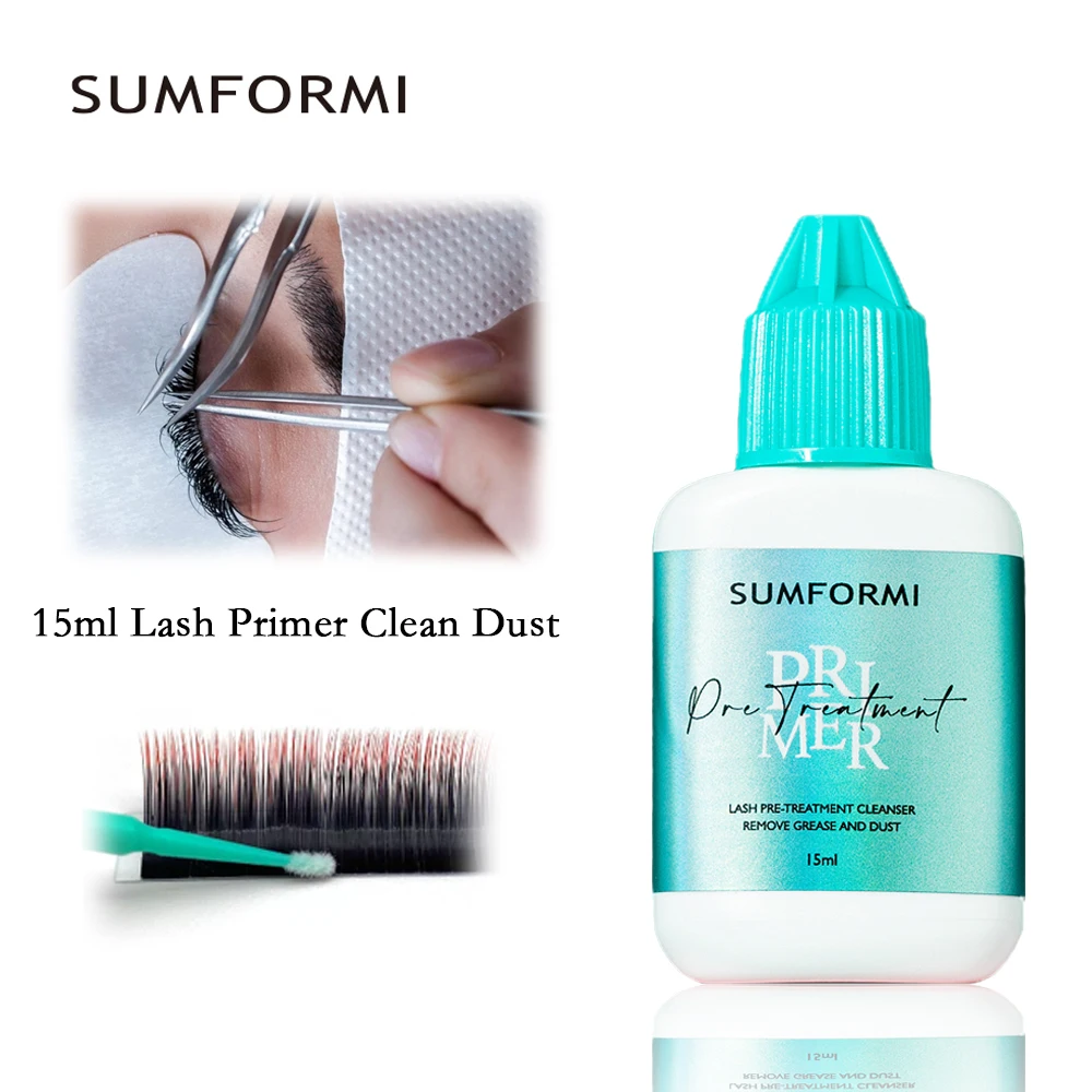 Sumformi-primer de cílios, novo pré-tratamento, 15ml, limpeza profunda, poeira, adesivo, cola, duradoura, maquiagem, cola