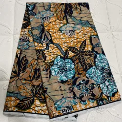 2024 Glam africano di alta qualità Glitter Grand Supe-V tessuto cerato dorato Ankara materiali cerati stampati 6Yards/pz per abito nigeriano