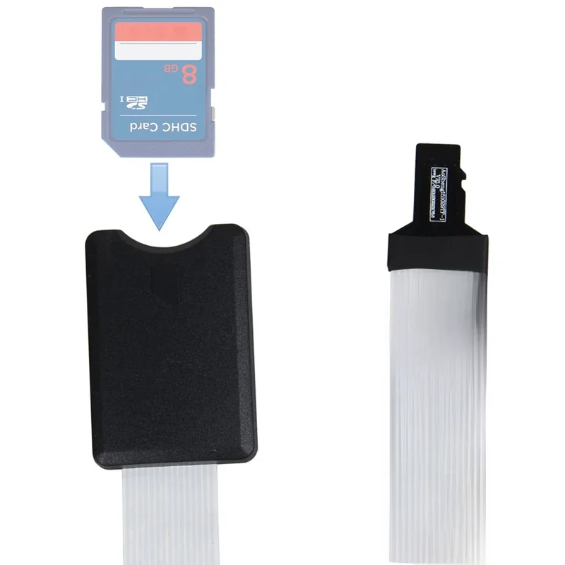 TF Micro SD męski na SD żeński SDHC SDXC Elastyczny przedłużacz kabla przedłużającego do GPS DVD DVR LED/ekran LCD 48 cm/60 cm — zdjęcie 2