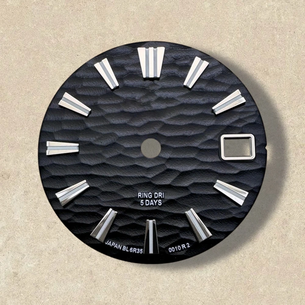 Logo GS 28.5Mm dengan Dial Grand S Cocok Cocok NH35/NH36/4R/7S Gerakan Jepang Gelombang Lumen Hijau Aksesori Jam Tangan Berkualitas Tinggi ﻿