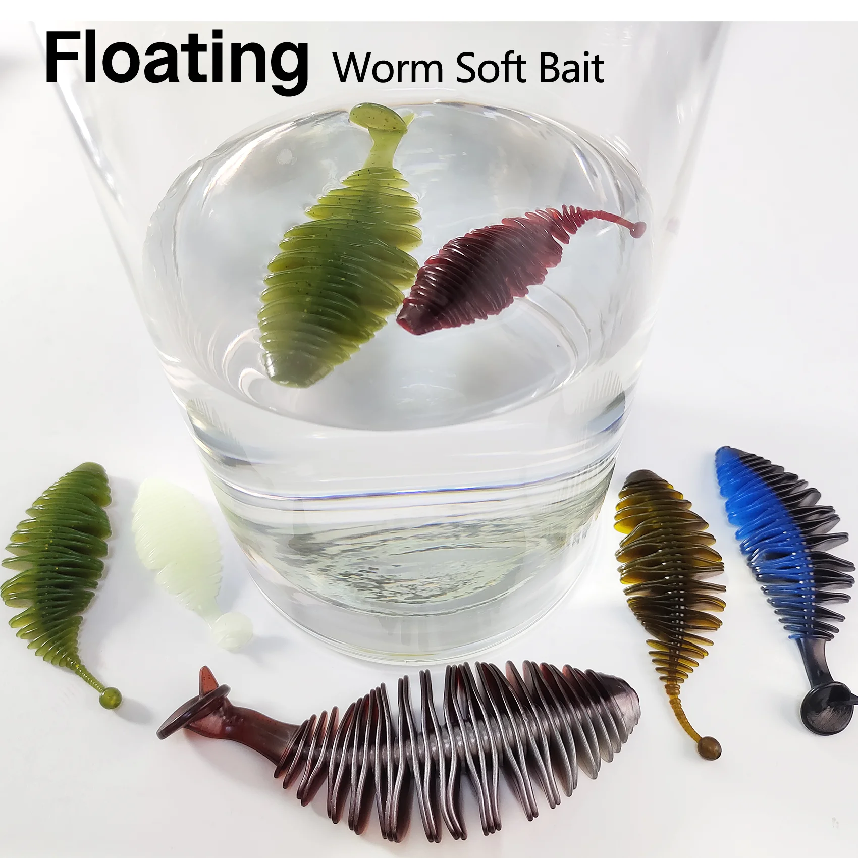 Aventik 20 قطعة منفاخ الخيشومية لينة الصيد إغراء دودة الاصطناعي سويم 50mm70mm100mm140mm بيونيك لينة علقة الصيد أسماك الطعم