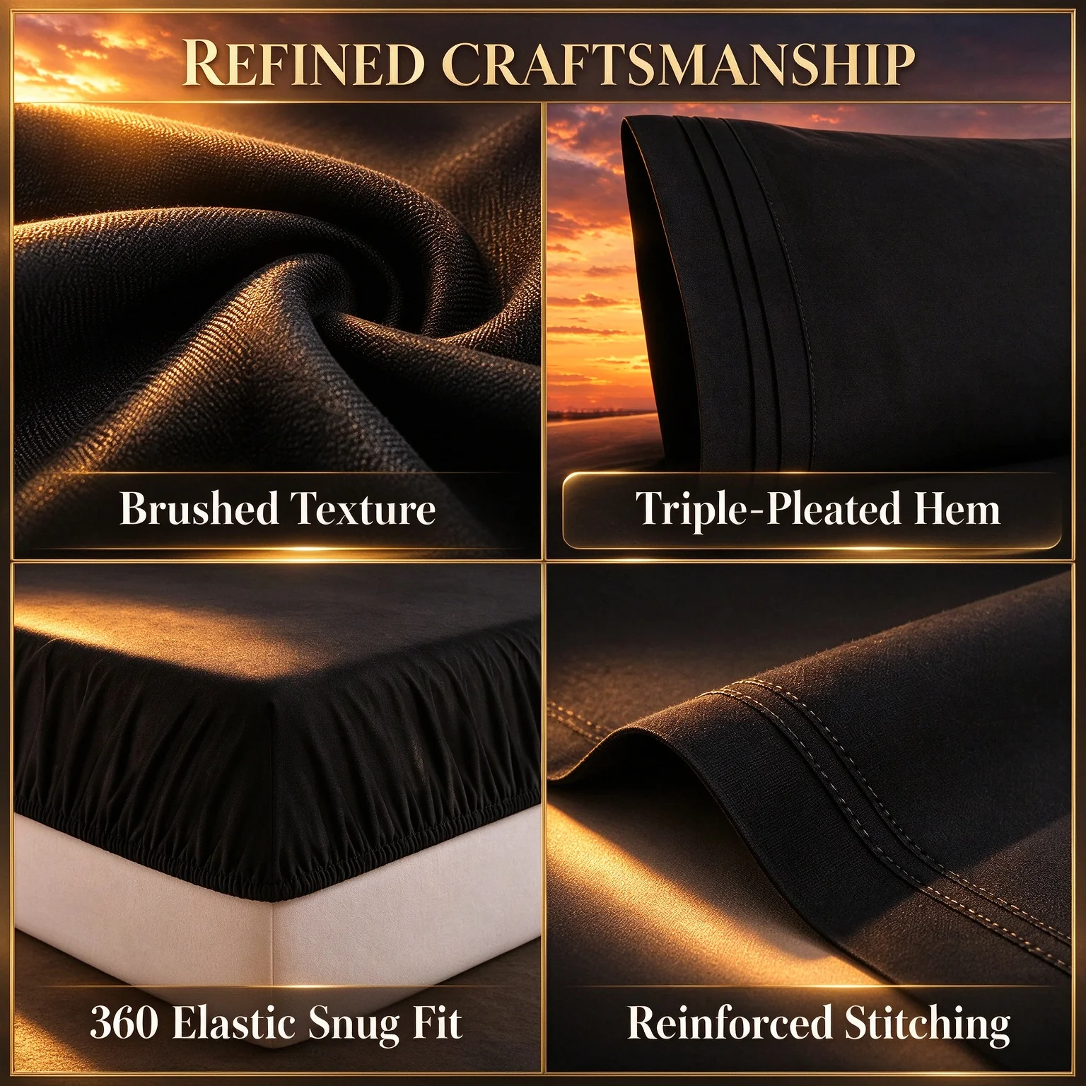 4-Piece Black Home Textile Bun - Home Textiles Premium recension och pris