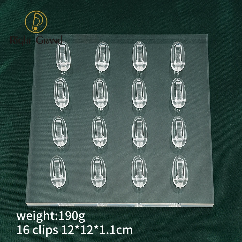 Clear Polished Acrylic Square Rectangle Nose Ring Clicker Hoop Earring Piercing Jewelry Display Holder Stands