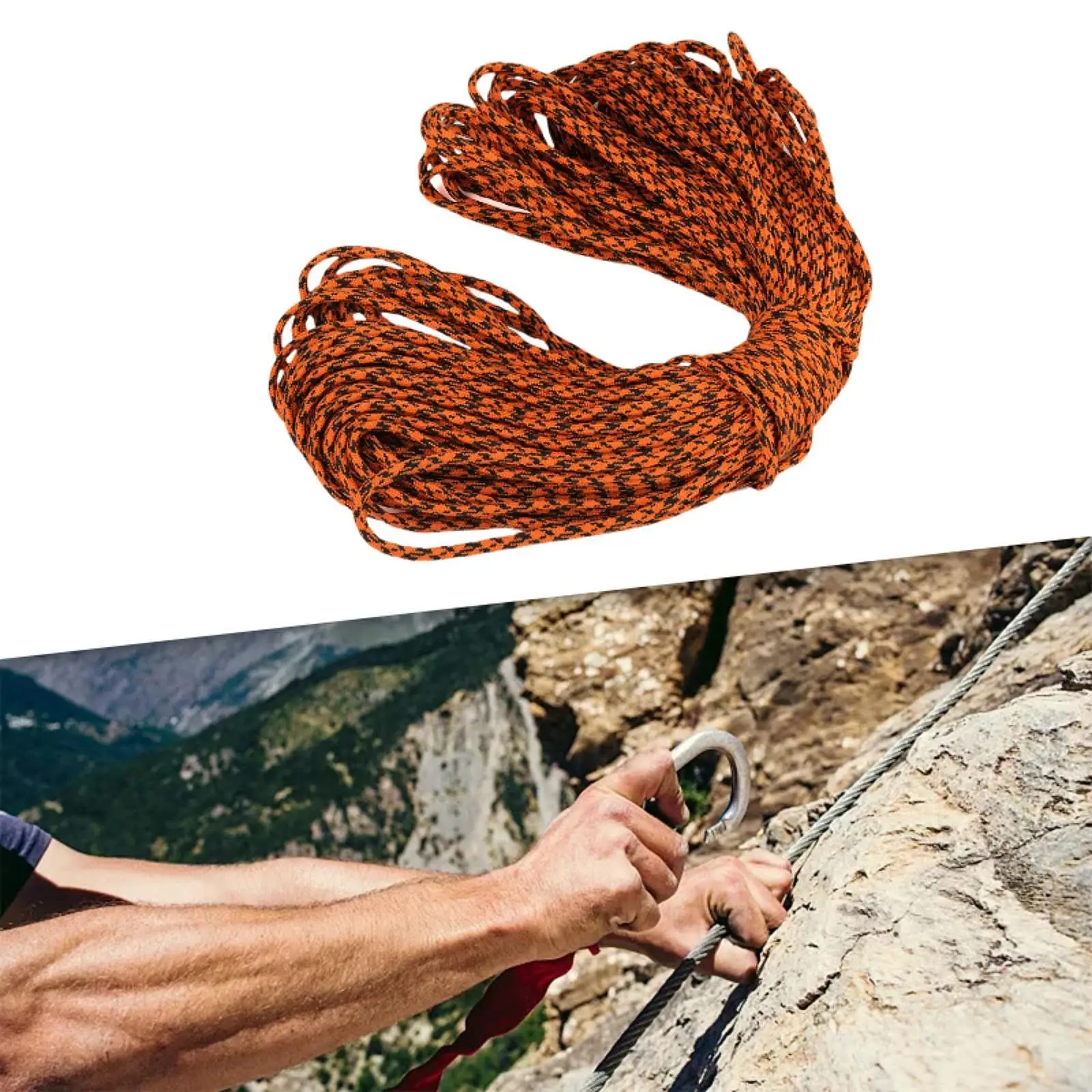 Highly Visible 20M 1.8MM Camping Tent Awning Reflective Guyline Rope Runners Cord - Yellow Tent Accessories