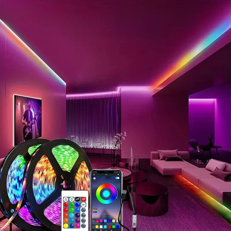 1-30M RGB LED Streifen Licht 5V USB Bluetooth 24Key Fernbedienung Flexible Band Farbe ändern LED Lampe Band Für Home Dekoration