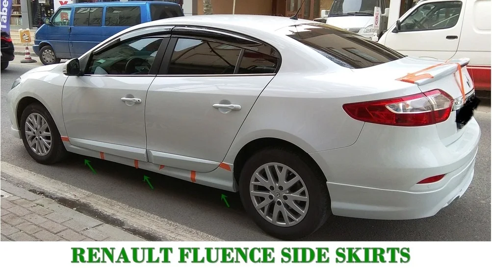 For Renault Fluence Side Skirt 2010-2013 Sill Trim Car Styling Auto Accessory Universal Spoiler Mud Flaps Lip Bumper Attachment