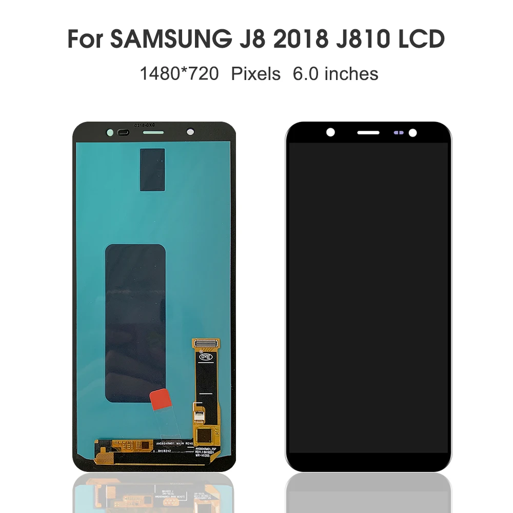 For AMOLED J8 LCD For Samsung J8 2018 J810 J810FN SM-J810 LCD Display Touch Screen Digitizer Assembly Replacement