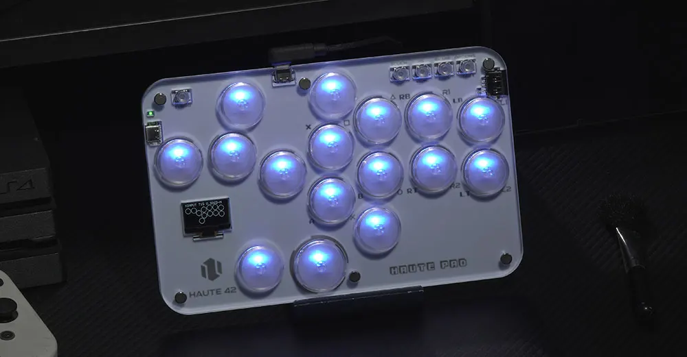 Haute42 Arcade Joystick Hitbox Leverless Controller Fight Sticks For PC / Ps4 /Switch Mini Hitbox Fighting Game Arcade Stick