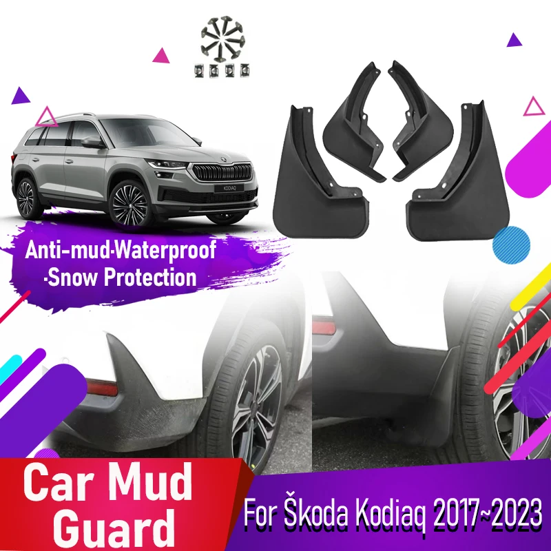 

Universal Car Mud Guards For Skoda Kodiaq NS7 NV7 NS6 MK1 2017~2023 Front Rear Wheel Mudguards Fender Flare Mud Auto Accessories