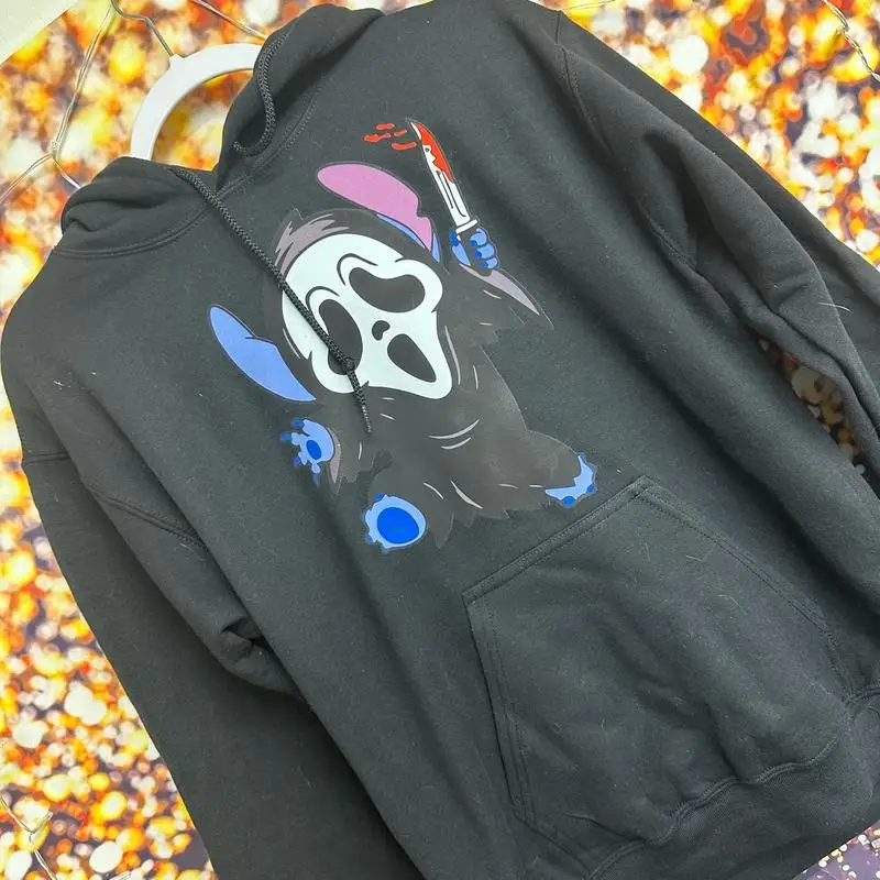 Halloween Horror Character Top Sweatshirts Y2K Hoodies Woman Clothing Graphic Oversized Street Fashion Womens Sweater Winter