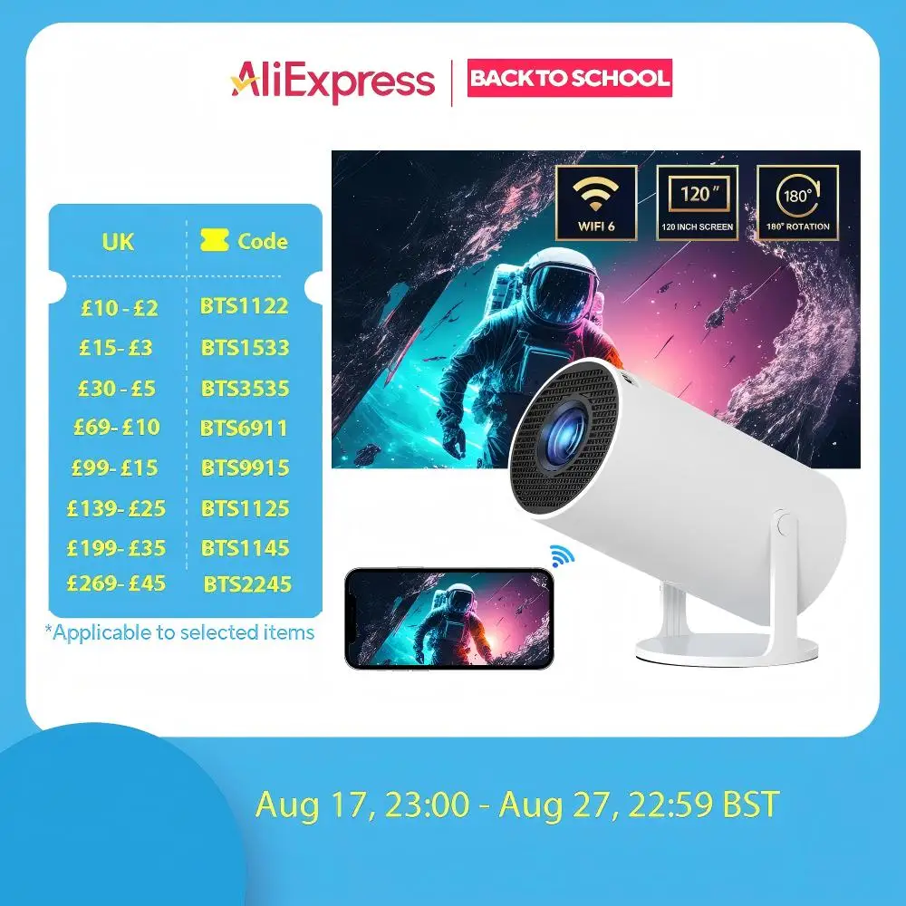 Miniproyector inalámbrico portátil para cine en casa, dispositivo de proyección de 1080P con altavoz, Android 11, Dual 200, ANSI