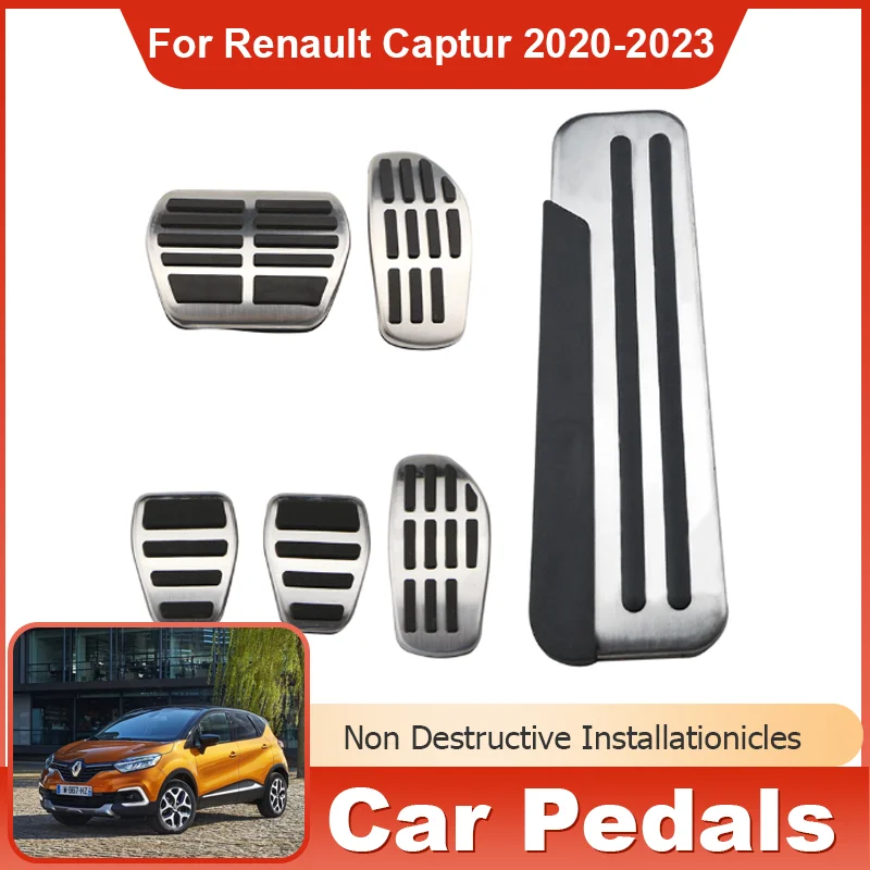 

for Renault Captur Mitsubishi ASX 2022 2020~2023 Stainless Steel AT MT Car Foot Pedals Accessories Gas Fuel Brake Restfoot Pedal