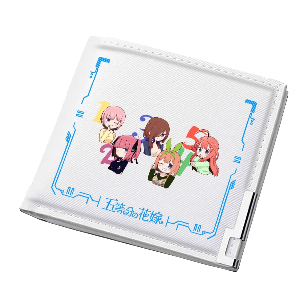 The Quintessential Quintuplets Kawaii Money Bag Cartoon ID Card Holder Anime Short Wallets Pu Leather White Mini Purses