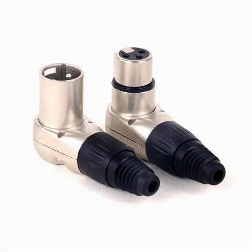 Imagen 2 del producto Conector Jack XLR macho/hembra de 3 pines, Cable de micrófono, conector de Cable de Audio de ángulo recto de 90 grados para sistemas de altavoces, estación de Radio, 1 ud.