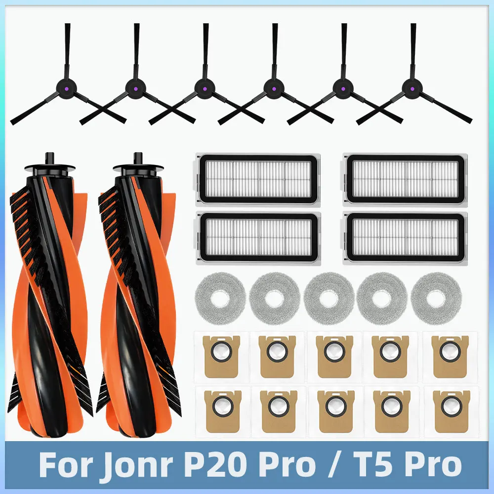 متوافق مع JONR P20 Pro / T5 Pro جهاز آلي لتنظيف الأتربة قطع غيار مرشحات فرشاة جانبية رئيسية ملحقات استبدال وسادة الممسحة #1