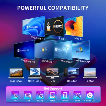 外接 CD/DVD 光碟機 - 8 合 1 USB 3.0 手提式 DVD 讀寫器 ROM 光碟機,相容於筆記型電腦、桌上型電腦、Mac、Windows 系統 10 最佳銷售 USB DVD - №7