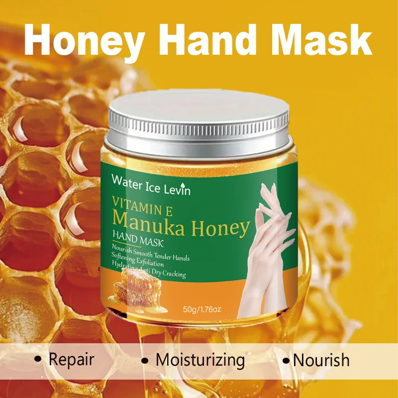 Water Ice Levin Manuka Honey Vitamin E Hand Mask Collagen Niacinamide Moisturizing Anti Dry Crack Hand Care 50g