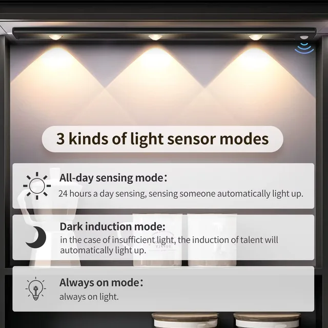 LED Ultra Thin Under Cabinet Lights Motion Sensor Night Light Wireless 3Color Dimmable For Kitchen Cabinet Bedroom Wardrobe Ligh 3 LED Ultra Thin Under Cabinet Lights Motion Sensor Night Light Wireless 3Color Dimmable For Kitchen Cabinet Bedroom Wardrobe Ligh 3