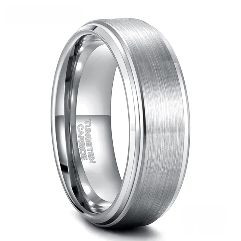 Tigrade 6/8mm pierścień z węglika wolframu mężczyźni srebrny/czarny/złoty kolor szczotkowany obrączka męskie pierścionki zaręczynowe dla kobiet bague — zdjęcie 2
