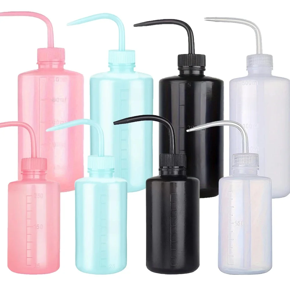 Bouteille de lavage de tatouage 250/500ml, 1/2 pièces, bouteille de rinçage de sécurité en plastique, outils d'arrosage, bouteille à presser sans pulvérisation, fournitures de tatouage