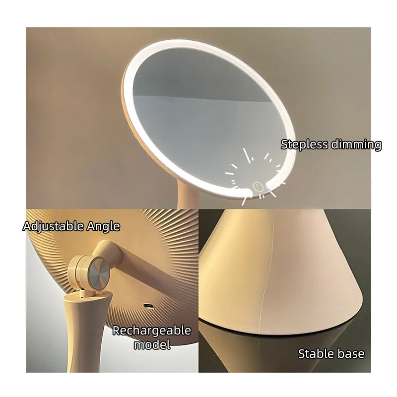 Espelho de maquiagem led luz desktop penteadeira espelho quarto inteligente beleza espelho estudante dormitório luz preenchimento espelho