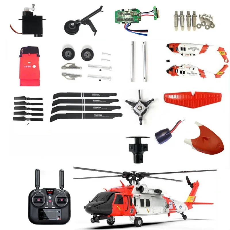 YUXIANG F09 F09S F09-S Hélicoptère UH60-Black Faucon Accessoires Corps Batterie Lame Antarctique Pièces De Train D'atterrissage