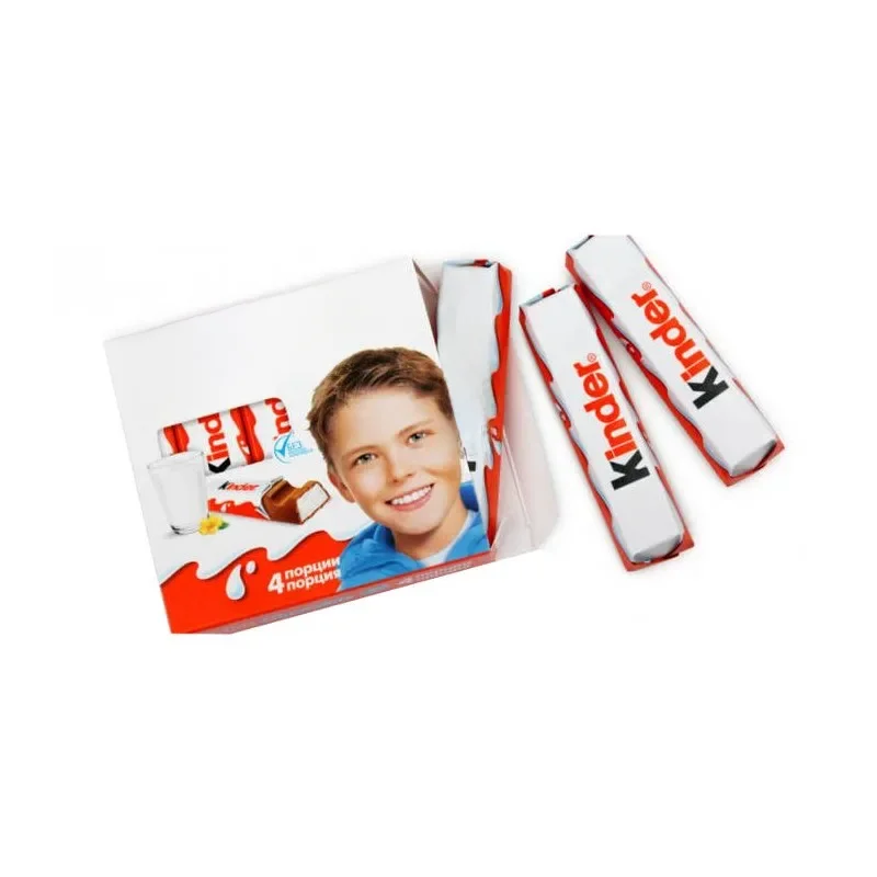 Barras Kinder Chocolate com Alto Teor de Leite, Ideal para os Pequenos, T4-Chocolates Cada caixa tem