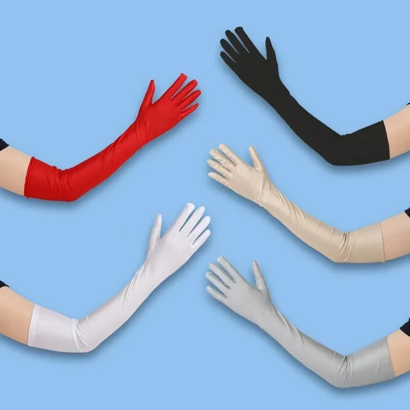 AliExpress Summer driving and cycling sunscreen gloves  Fashion Women's Mittens Long Gloves Uv protection Stretch gloves