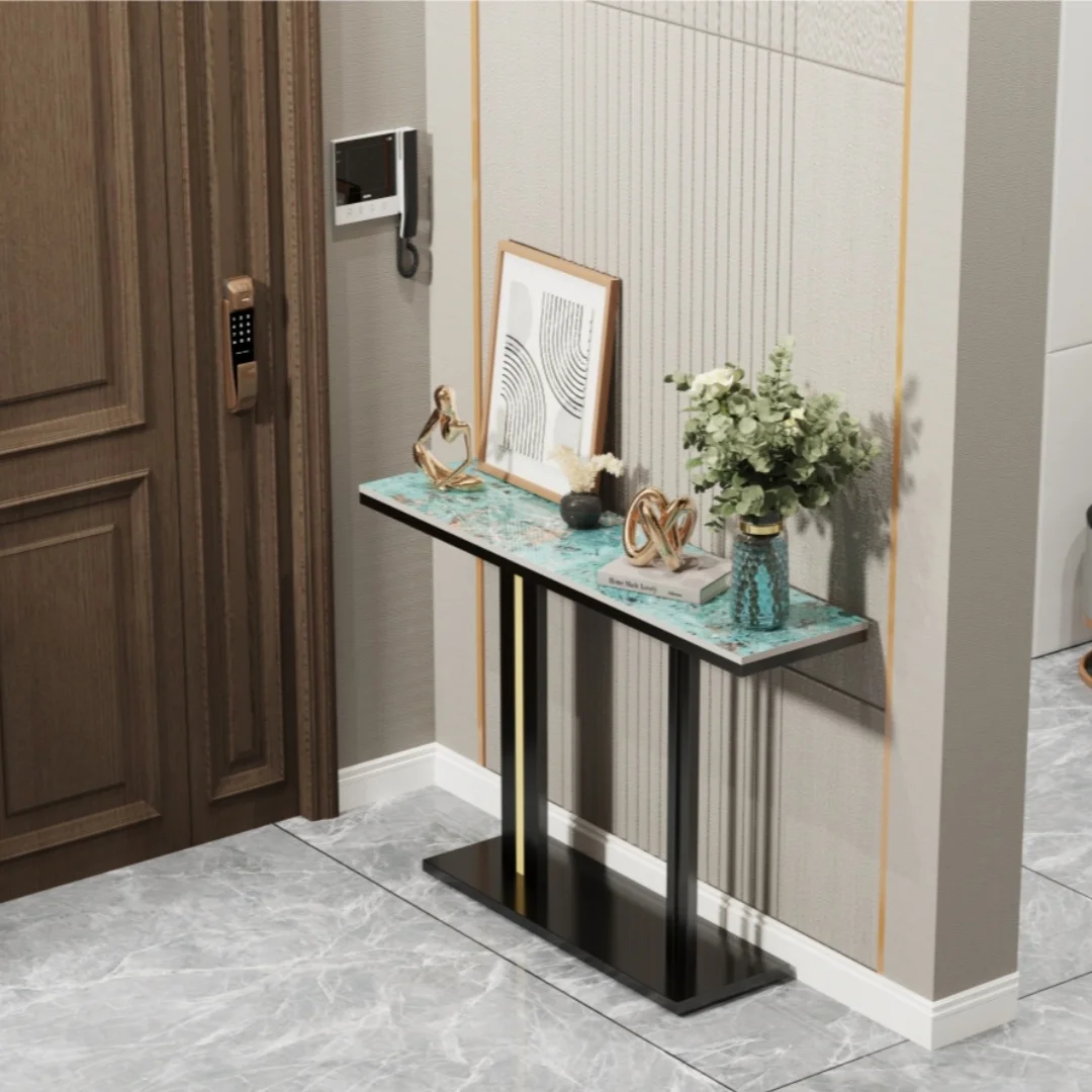 LUVODI Marble Console Table for Living Room Long Narrow Console Table Behind Couch Sofa Side End Furniture