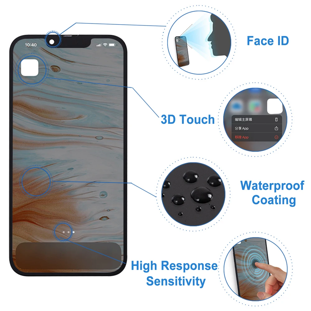 A2636 A2638 A2639 A2640 A2483 Original Lcd For IPhone 13 Pro New Display Touch With 3D Touch Screen Replacement Factory Display image 4