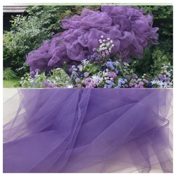 Purple wedding scene layout Soft Tulle Fabric Matte Stretch Tulle Bridal Mesh Tulle Netting Fabric for Veils Gowns dress