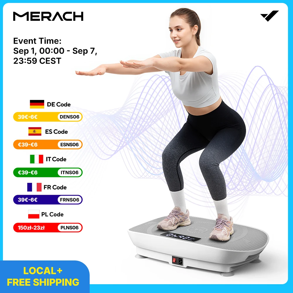 MERACH Plataforma Vibratoria,Plaque Vibrante Oscillante,Altavoz Bluetooth