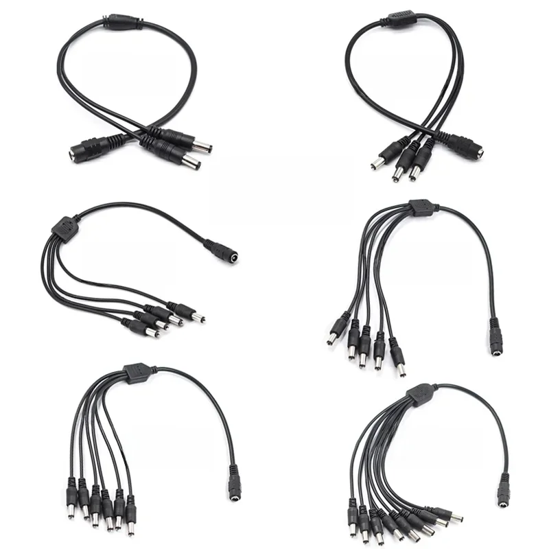 5,5*2,1mm 1 bis 2/3/4/5/6/8 Weg DC Power Splitter Kabel 12V Power Adapter Stecker Kabel für LED Streifen Lichter CCTV Kamera