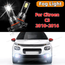 2Pcs 6000K LED Front Fog Light Lamp For Citroen C3 2010 2011 2012 2013 2014 2015 2016 Canbus Accessories Lamp Car Bulb