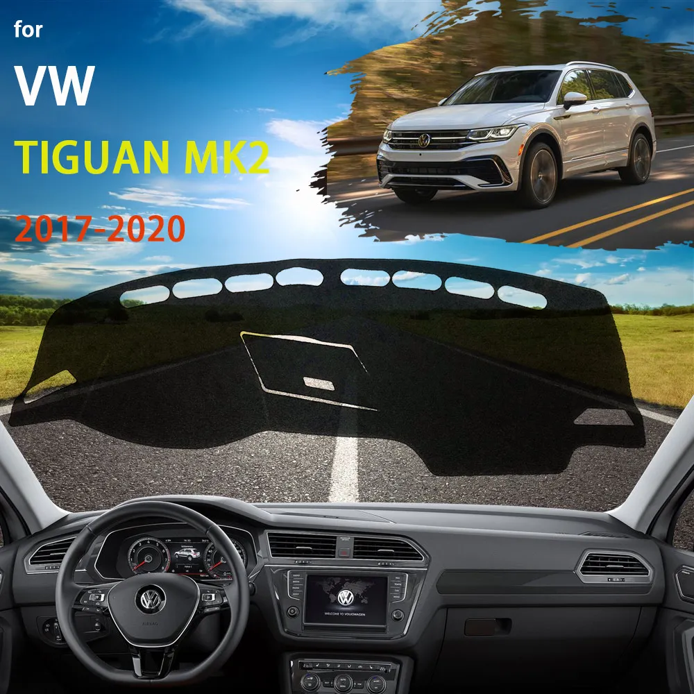 

Защитный чехол на приборную панель для Volkswagen VW Tiguan MK2 2017 2018 2019 2020, автомобильные аксессуары, солнцезащитный ковер с защитой от УФ-лучей