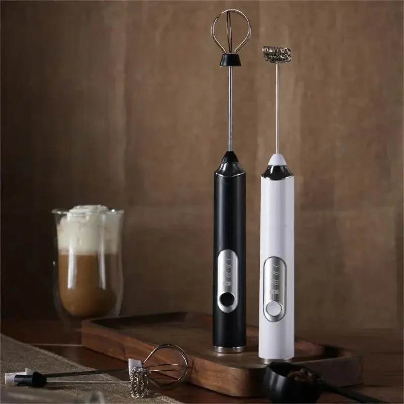Fouet portatif sans fil à Double bâton, mousseur à crème, Mini mélangeur Portable, café, lait, contrôle à trois vitesses, blanc d'œuf, fouetté USB