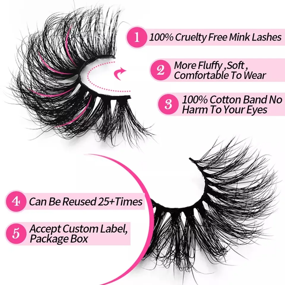 Wholesale Eyelashes 10/20/30/50//100 Pairs 3D Mink Lashes Bulk Dramatic 25mm Fake False Magnetic Eyelashes Vendor Makeup 5D Lash