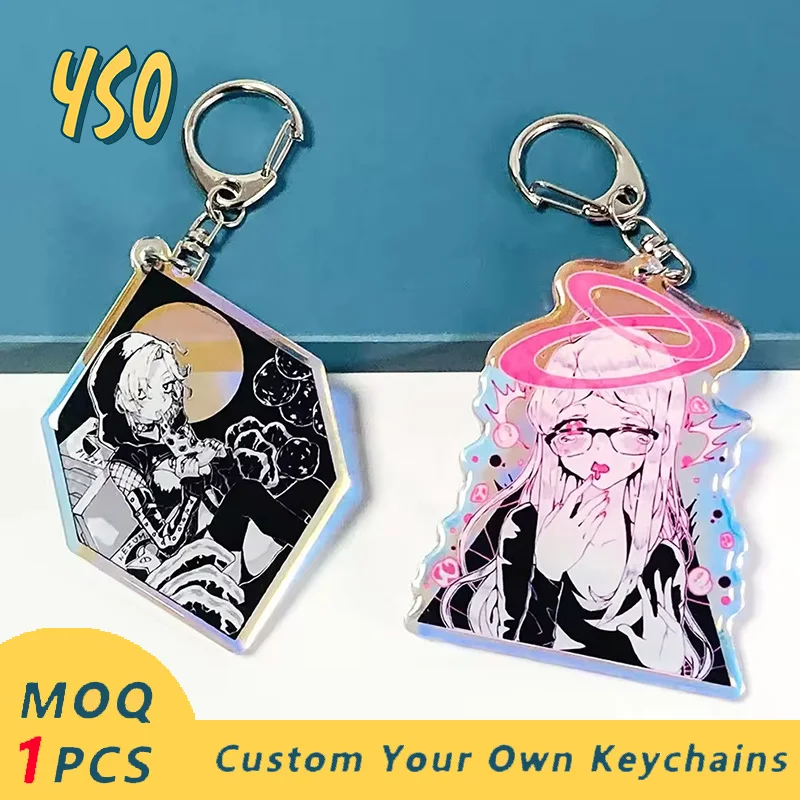 

YSO CNC Diamond Cut Boarderless Acrylic Custom Keychain Rainbow Charms