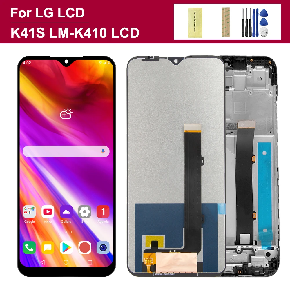 6.55\'\' High Quality For LG K41S Display Touch Screen Assembly Digitizer For LG K41S LCD LMK410EMW LM-K410 Screen With Frame