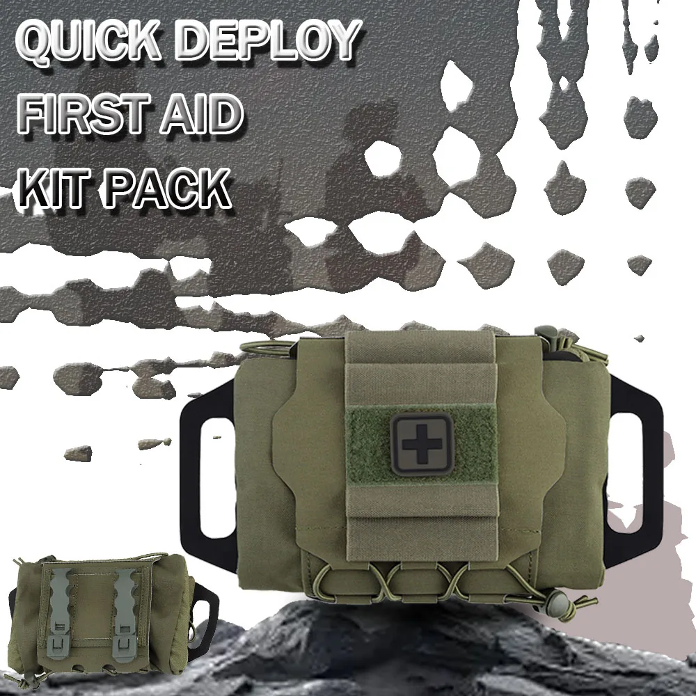 

Quick Deploy First Aid Kit Pack Survival Two-Piece System Med Roll Carrier MOLLE Rapid First-aid Belt Pouch Hypalon Handle Bag