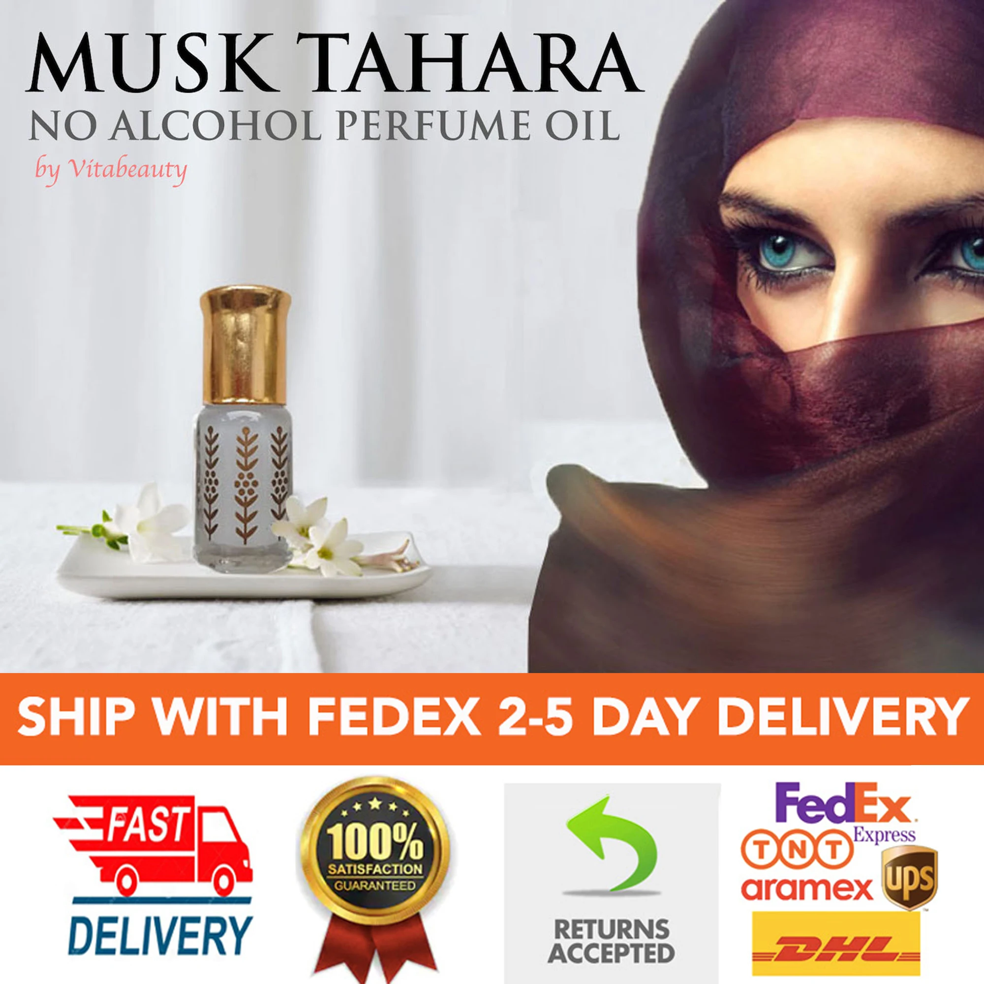 MUSK TAHARA WHITE Attar 100 ml Amber Deer Musk Oud Concentrated Perfume Oil Strong Long Lasting Free Ship from Turkey