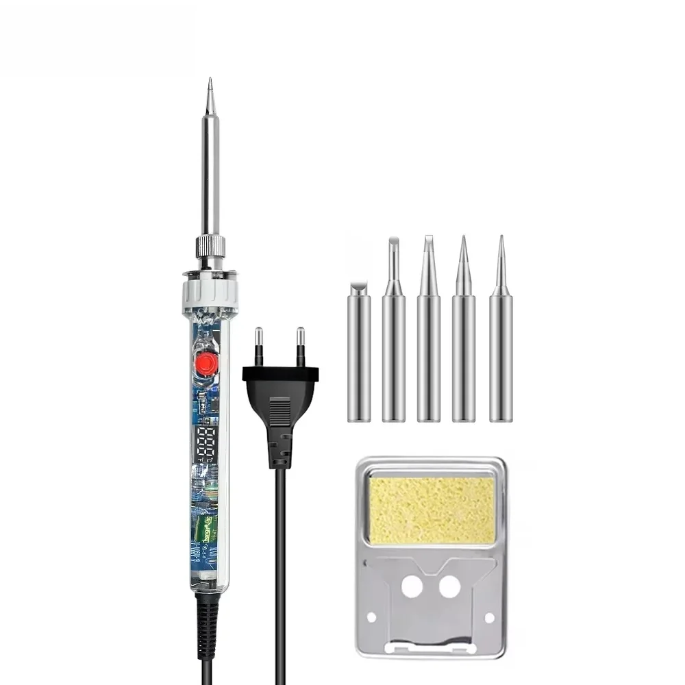 JCD 100W New Electric Soldering Iron P907 110V 220V Adjustable Temperature LCD Digital Display With Switch Welding Repair Tools