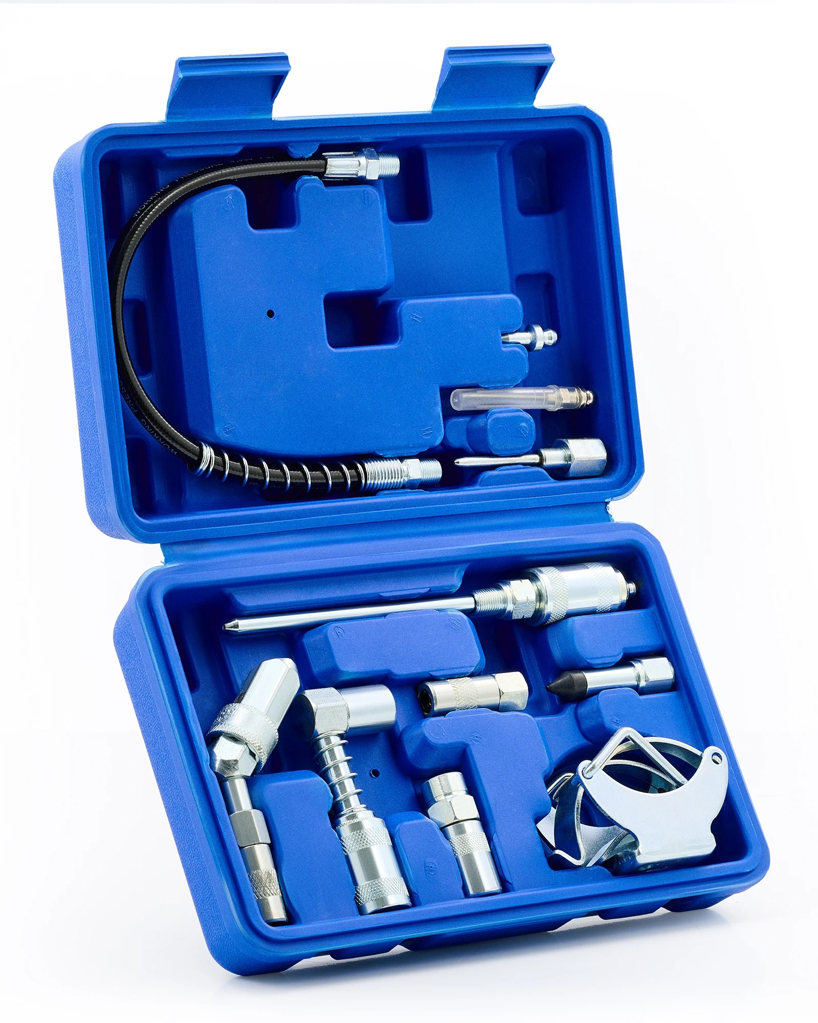 

OMT Aid Kit Фитинги Смазочный пистолет Насадки для смазки Игольчатый гибкий шланг для фитинга Zerk с перчатками Чехол для переноски