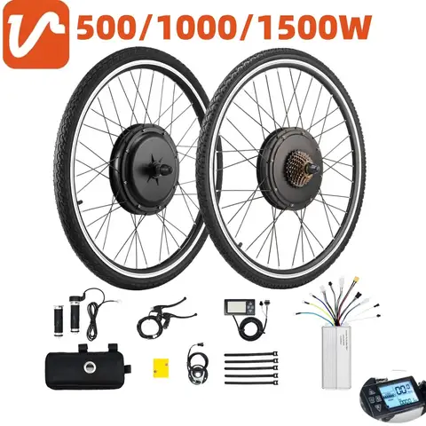 500/1000W 26'' 48V E Bike Conversion Kit Set Rear Wheel Hub Motor W/ LCD Display