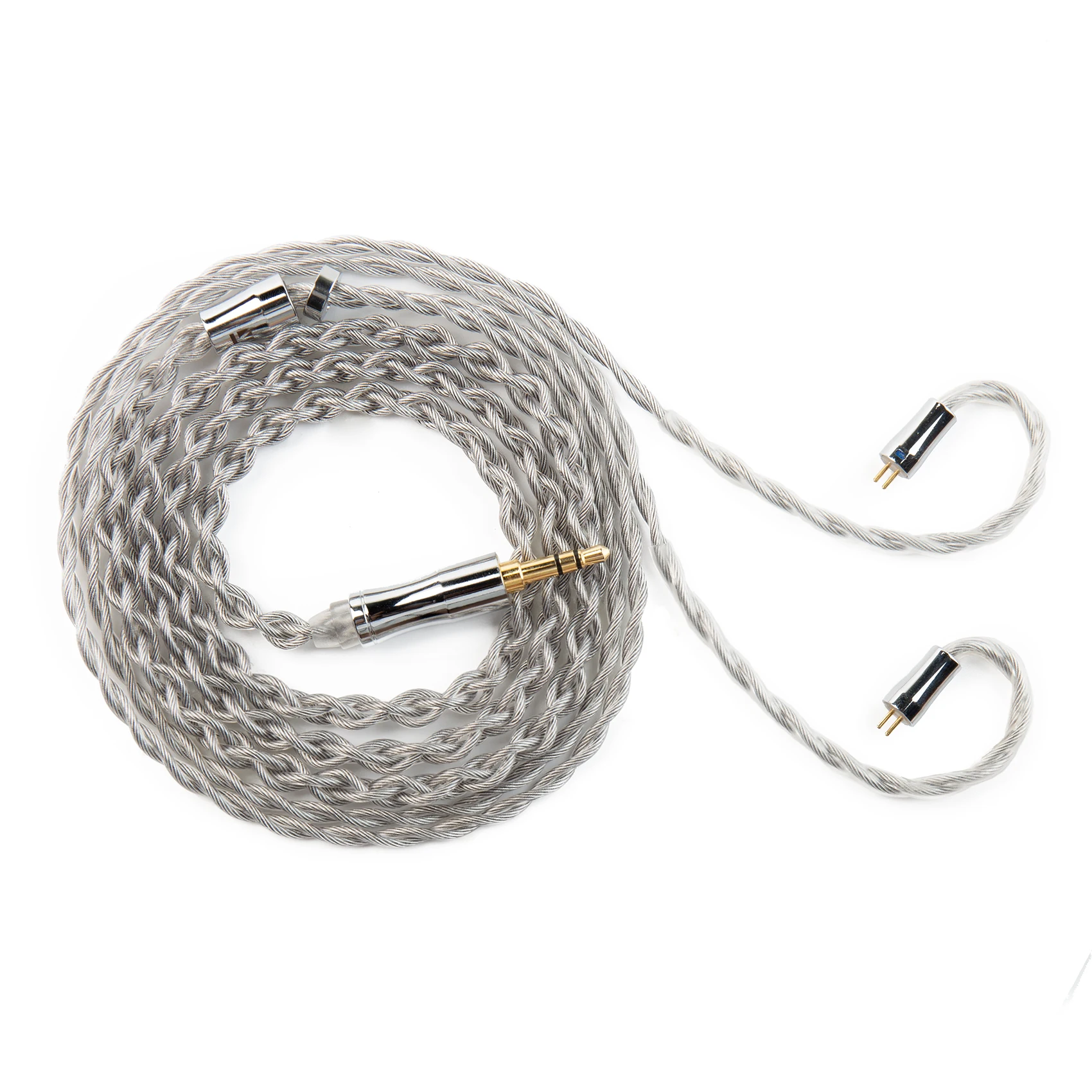 KBEAR Chord 6N Graphene+4N OFC Silver-plated Mixedly Braided Upgrade Cable With MMCX/2Pin Connector Earphone Wire Accessory