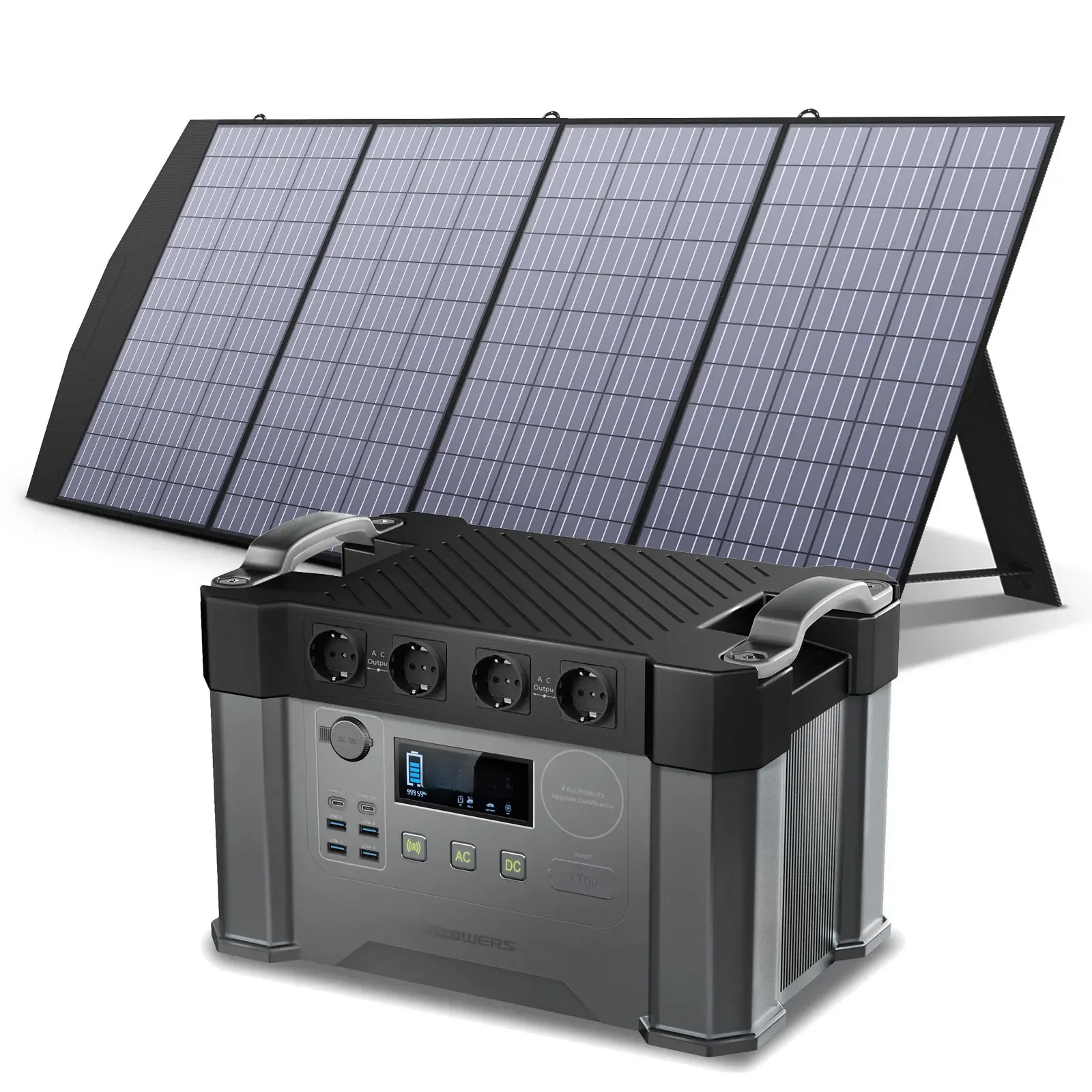 ALLPOWERS-Carregador de Bateria Solar, Energia de Emergência, Painel Solar, S2000, 2000W, 1500Wh,