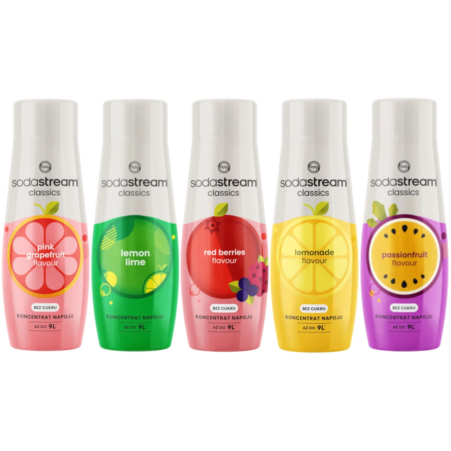 5x Syrop koncentrat SODASTREAM Mix smaków owocowych 440ml