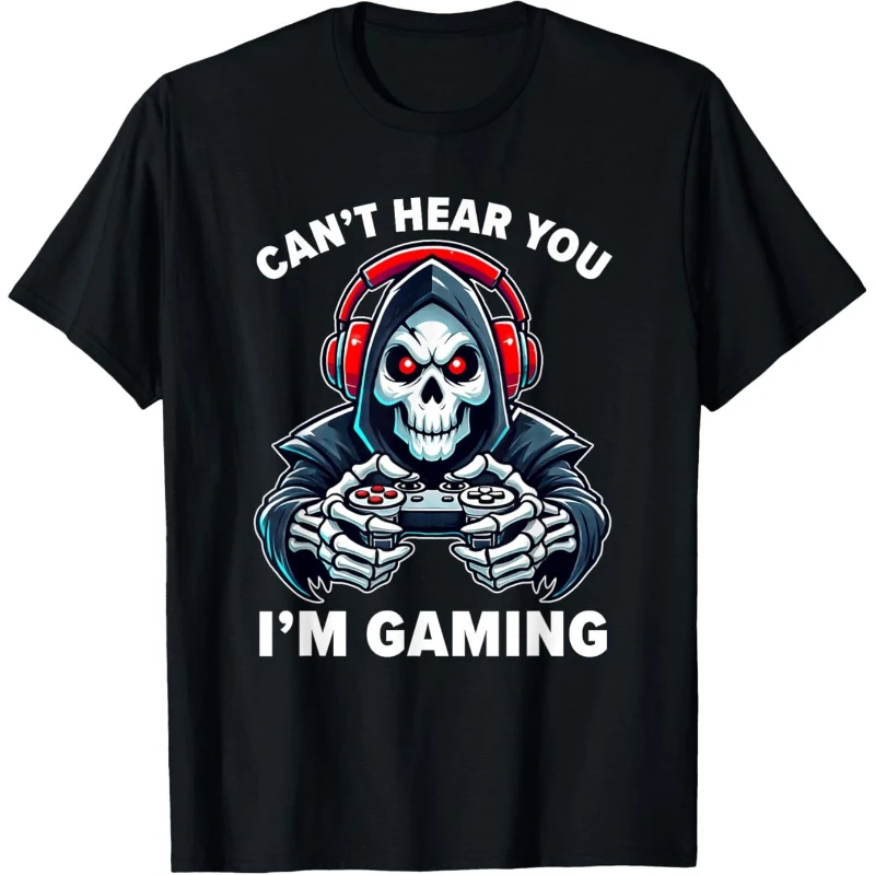 

Gamer Can't Hear You I'm Gaming Video Games Gamer Cotton T-Shirt casual and comfortable T-shirt comfortable and versatilecotton